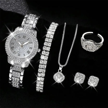 6PCS Women Watch Luxury Elegant