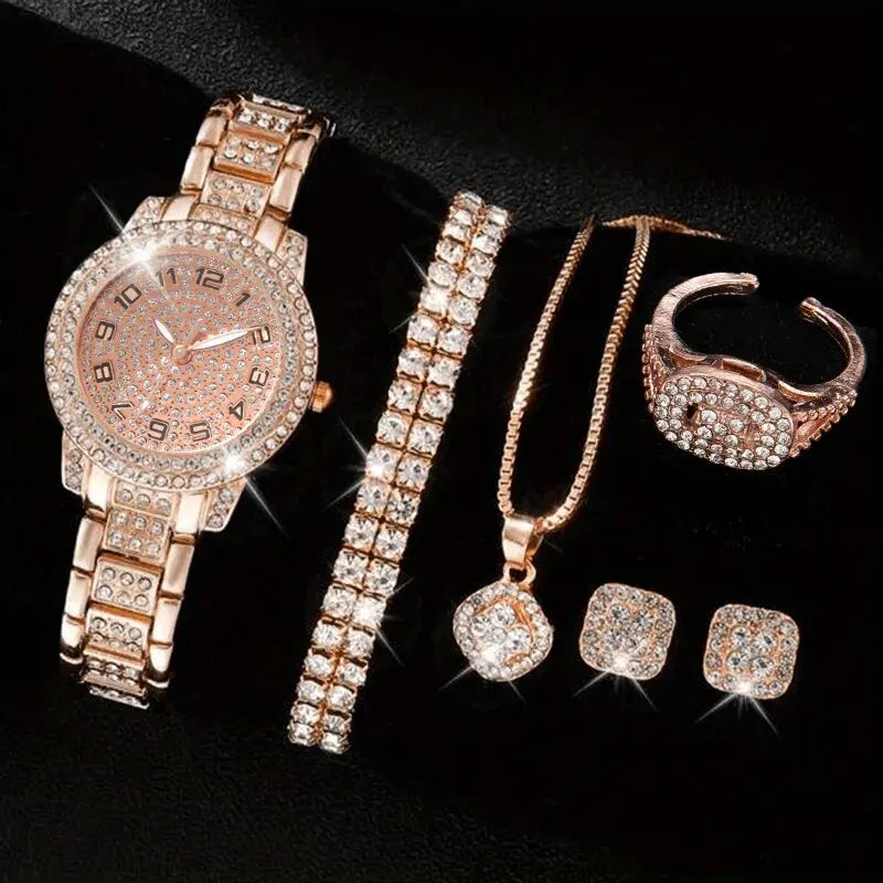 6PCS Women Watch Luxury Elegant