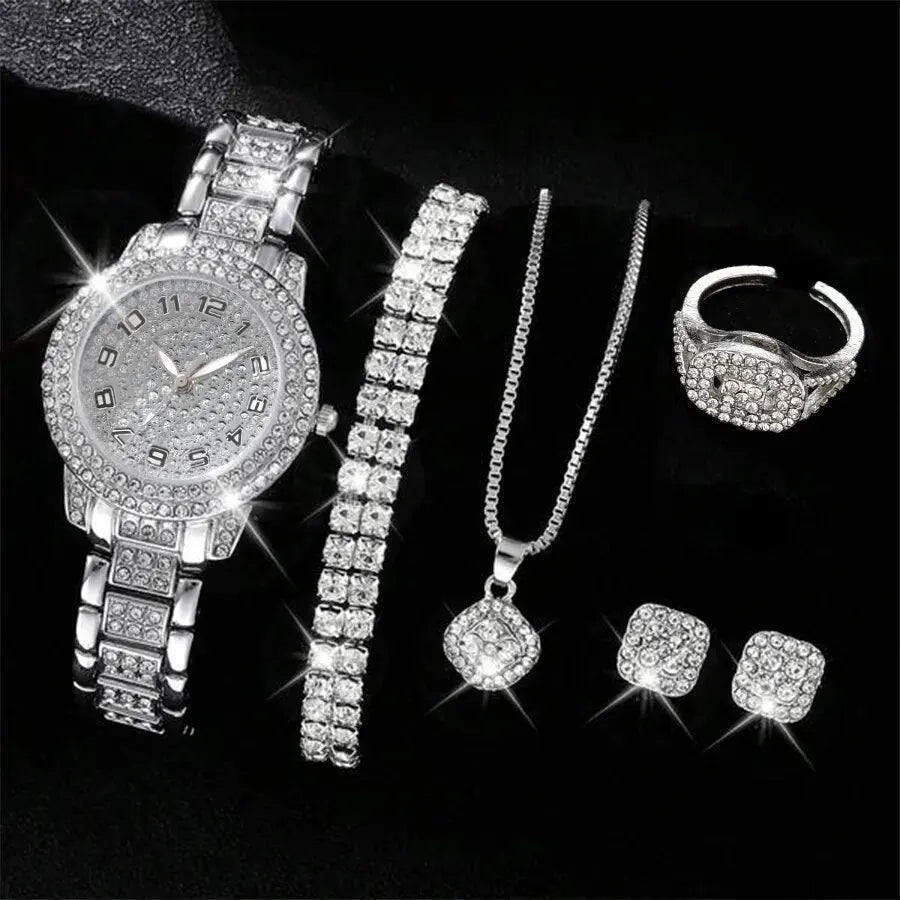 6PCS Women Watch Luxury Elegant